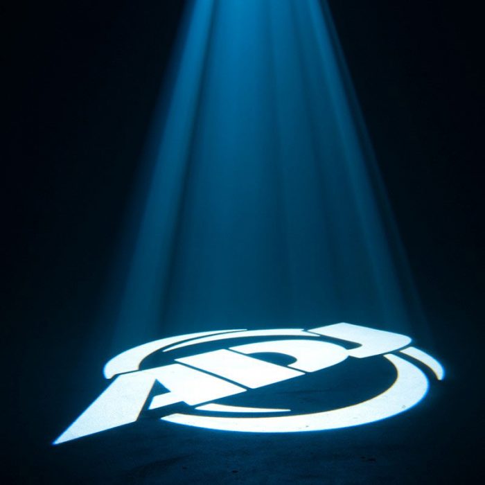 Lighting displaying ADJ on the ground