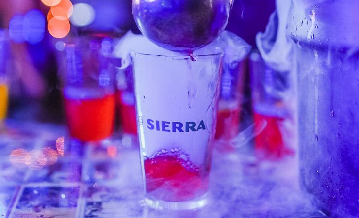 Sierra glass with red liquid Sierra glass with red liquid