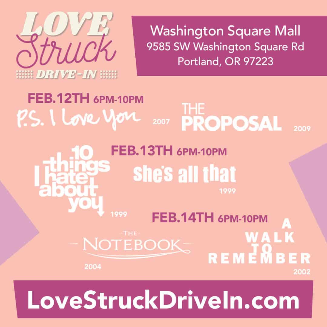 Your Favorite Romantic Comedies – Love Struck Drive-In