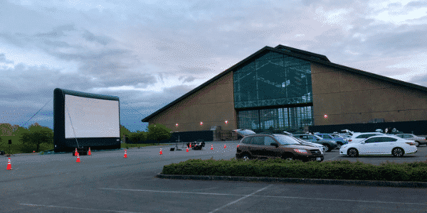 Outdoor movie screen setup Outdoor movie screen setup