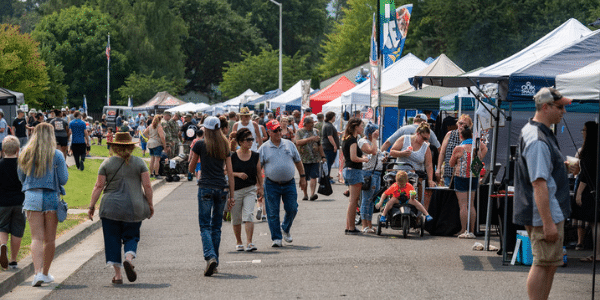 Crowd at Scappoose community festival Crowd at Scappoose community festival