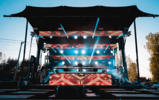 DJ & stage set up for drive0in concert event