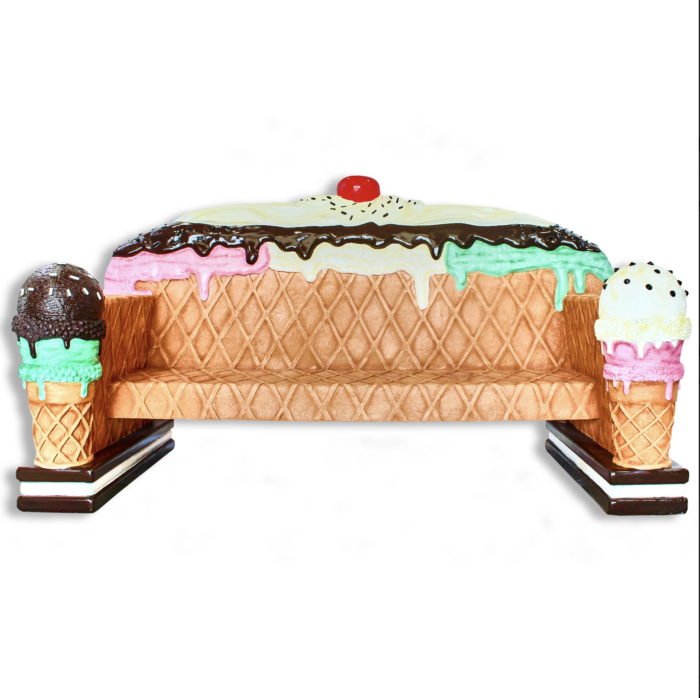 a ice cream cake on a couch