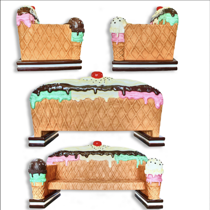 a set of ice cream couches