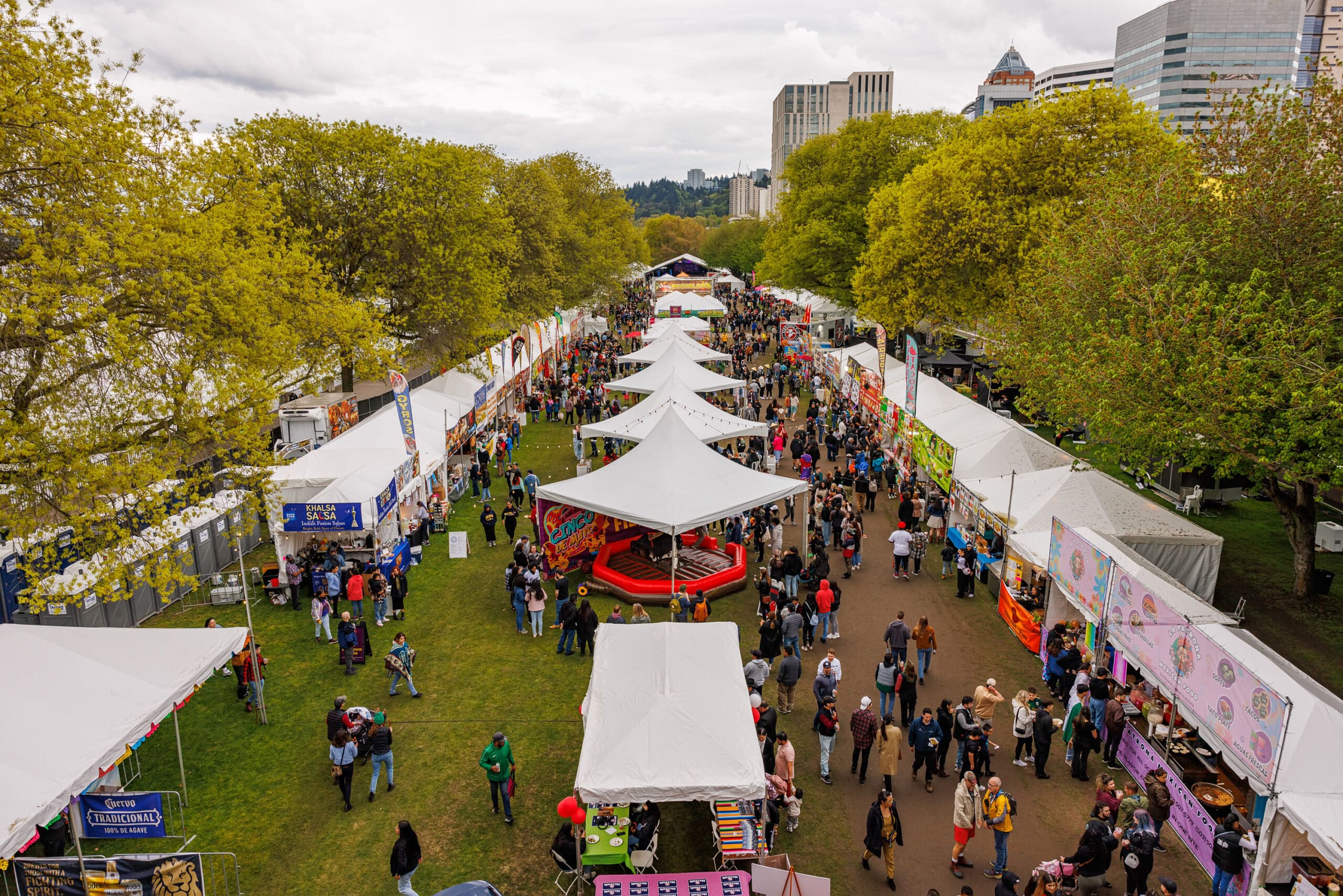 a group of people at a festival